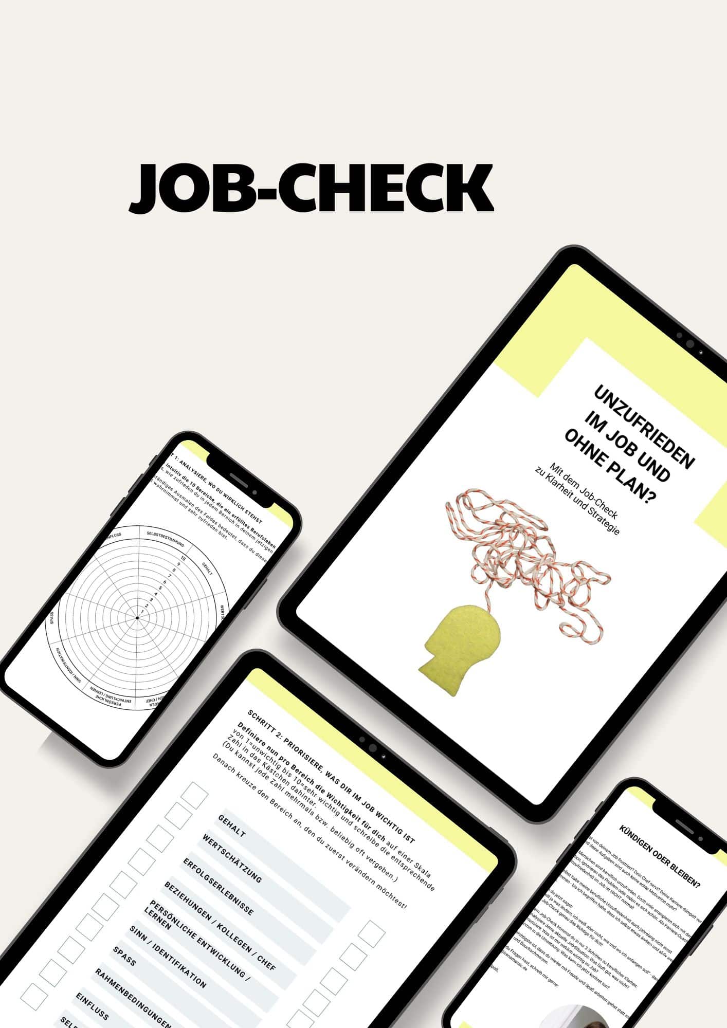 iPhone und iPad Mockup für ein Jobcheck Freebie